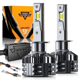 AUXBEAM H1 LED Headlight Bulb Kit HighLow Beam 6500K Super White 25000LM Upgrade