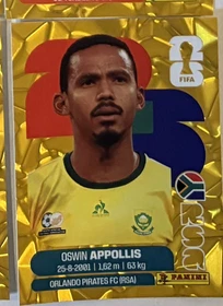 2026 Panini World Cup Sticker Rare Gold Crumple Foil South Africa