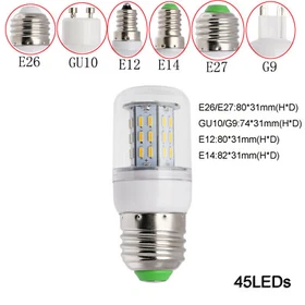 Dimmable LED Corn Light Bulb E12 E26 E27 E14 GU10 G9 Incandescent Lamp 25W- 110W