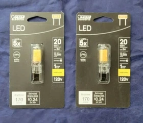 Feit Electric Equivalent Bright White Bi-Pin Base Light Bulb 120v