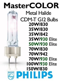 Philips MASTERColor CDM T6 G12 Metal Halide Bulb / Lamp 20W 35W 70W 100W 150W