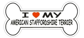 Love My American Staffordshire Terrier Bumper Sticker or Helmet Sticker D2572 