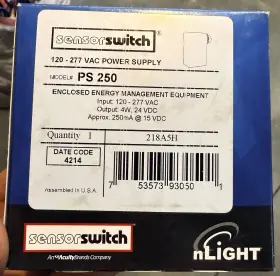 PS-250 ACUITY CONTROLS Nlight Sensor Switch Power Supply