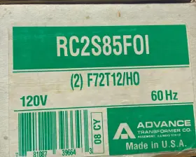 RC2S85F0I ADVANCE Ballast Box