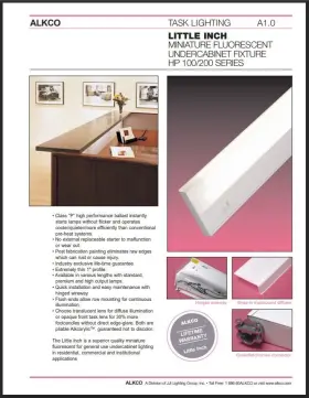 HP-116 ALKCO Fluorescent Cabinet Lighting Fixture