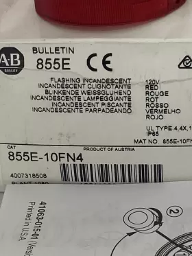 855E-10FN4 ALLEN BRADLEY Flashing Incandescent Light Box #2