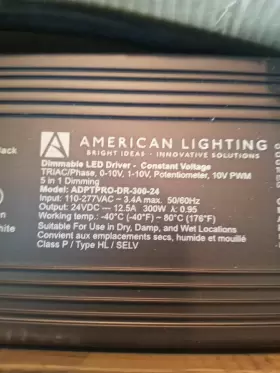 ADPT-DR-300-24 AMERICAN Lighting Led Driver Vac #3