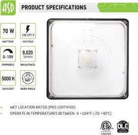 ASD-CAN05-70D50-BZ-PRM ASD Led Canopy Light Gas Station #3