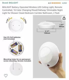 B51IR-16CRGB-2 BIGLIGHT Battery Wireless Led Ceiling Light #2
