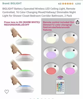 B51IR-16CRGB-2 BIGLIGHT Battery Wireless Led Ceiling Light #3