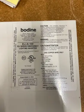 ELI-S-100 BODINE Philips Emergency Lighting Inverter Battery #3