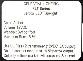 Amber-led CELESTIAL LIGHTING Clestial Flat Vertical Tapelight #3