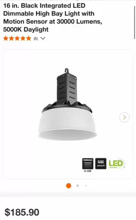 HL-NHB285-NP09B COMMERCIAL ELECTRIC Integrated Led Dimmable