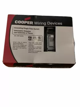 1301-7W COOPER LIGHTING Light Switch Ac Framed Toggle