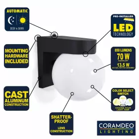 850010404073 CORAMDEO Led Globe Light Dusk Dawn Photoce #3