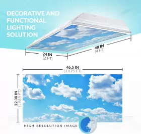 CLD-001-2X4 DECORATIVE LIGHT COVERS Cloud Design Fluorescent #3