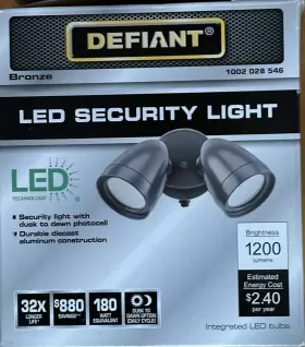 849489009414 DEFIANT HOME DEPOT Led Security Light Dusk Dawn #2