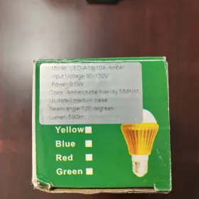 LED-A19-10A-AMBER-9.5W ECO- MART Turtle Light Bulb Fwc