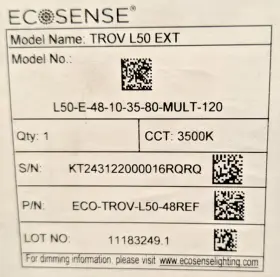 L50-E-48-10-35-80-MULT-120 ECOSENSE Trov Led Light Fixture