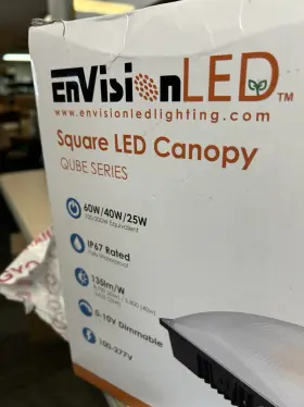 LED-SCP-3P60-TRI-BZ ENVISION LED Square Canopy Qube