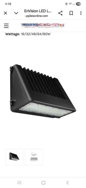 LEF-WPFC-5P80-TRI-BL-PC ENVISION Led Wall Pack