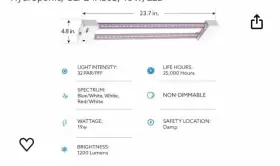 GLP24ADJS-32W-LED FEIT ELECTRIC Spectrum Plant Grow Light #3