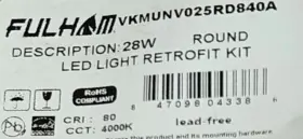 VKMUNV025RD840A FULHAM Led Light Retrofit Round Pack Kit #2