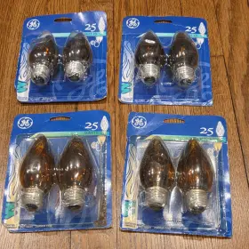 18891 GE Nos Lighting Amber Flame Bulb Base