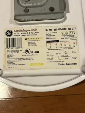 GE-MH-250-400-MAX-208-277 GE Hid Frequency Ballast Ultramax #2