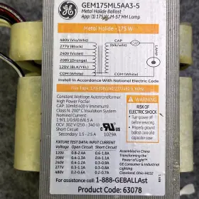 GEM175ML5AA3-5 GE Halide Ballast #2