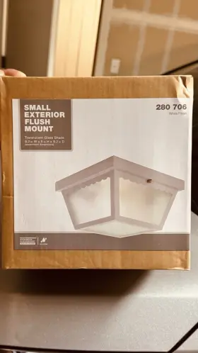 280-706 HOME DEPOT Exterior Flush Mount Light Finish Glass
