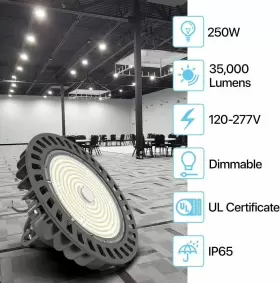 250W-5000K HYPERLITE Ufo Led High Bay Light Lighting Lamp #2