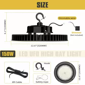 IHB-UFO-150W KUKUPOO Led High Bay Gym Light Dimmable Garage #2