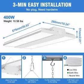 NG-LHB-400WCD-358-W KUKUPPO Led Linear High Bay Light #3