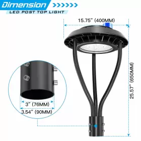 NG-PTA-80W-508P KUKUPPO Dusk Dawn Led Post Top Light Lamp #2