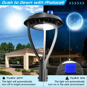 NG-PTA-80W-508P KUKUPPO Dusk Dawn Led Post Top Light Lamp #3