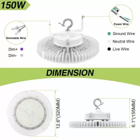 NG-UFO-150W-508-W KUKUPPO Led High Bay Light Bright Gym #3