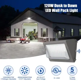 NG-WP-120WCD-458P-GYXW KUKUPPO Led Wall Pack Light Photocell