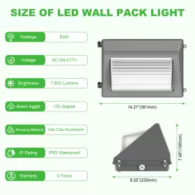 NG-WP-60W KUKUPPO Led Dusk Down Wall Pack Lights Security #2