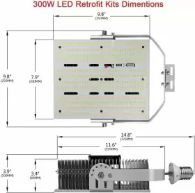 NGRK-300W KUKUPPO Led Shoebox Retrofit Hps Hid Street Canopy #2