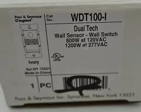 WDT100-I LEGRAND / PASS SEYMOUR Dual Occupancy Sensor Switch #2