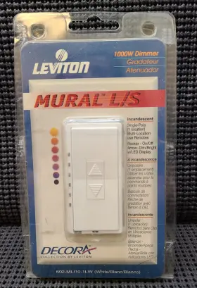 602-MLI10-1LW LEVITON Decora Dimmer Double Tap