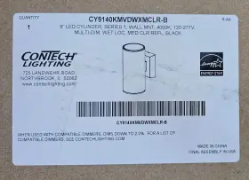 CY9140KMVDWXMCLR-B LEVITON Contech Lighting Led Cylinder Dim