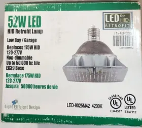 LED8025M42 LIGHT EFFICIENT DESIGN Led Hid Retrofit Lamp Rpcs