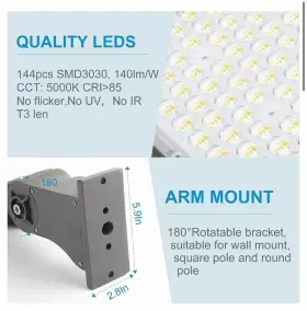 LSB-150W04-ARM LIGHTDOT Ledmo Led Parking Shoebox Light Dusk #3