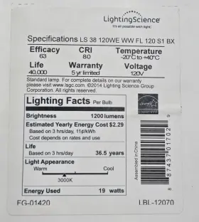 120WE LIGHTING SCIENCE Ls Bulbs