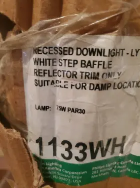 1133WH LIGHTOLIER Steep Slope Ceiling Reflector Baffle #2