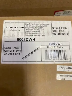 6008DWH LIGHTOLIER Single Circuit Track