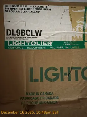DL9BCLW LIGHTOLIER Recessed Recess Calculite Reflector Beam