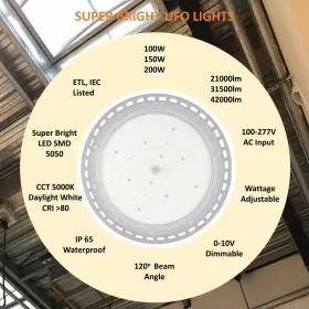 17098HBL01 LITN Ufo Led High Bay Light Dimmable Etl #2